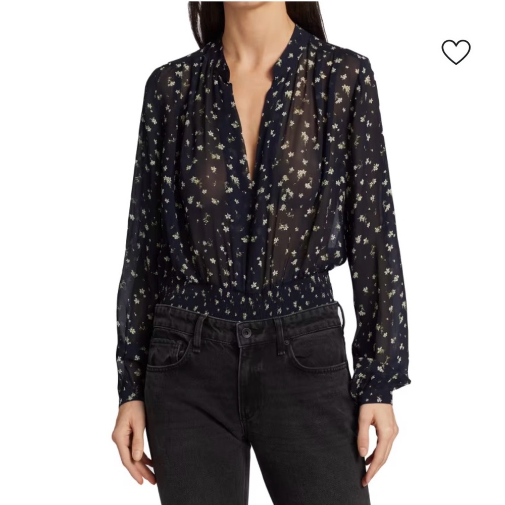 Rag & Bone Calista Blouse in Blue Floral, size M